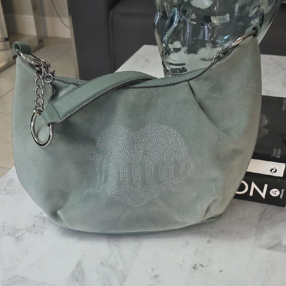 Juicy Couture Green Suede Shoulder Bag